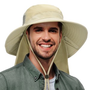 Tirrinia Neck Flap Sun Hat for Adults - Fishing Safari Hiking Cap - 1 of 4