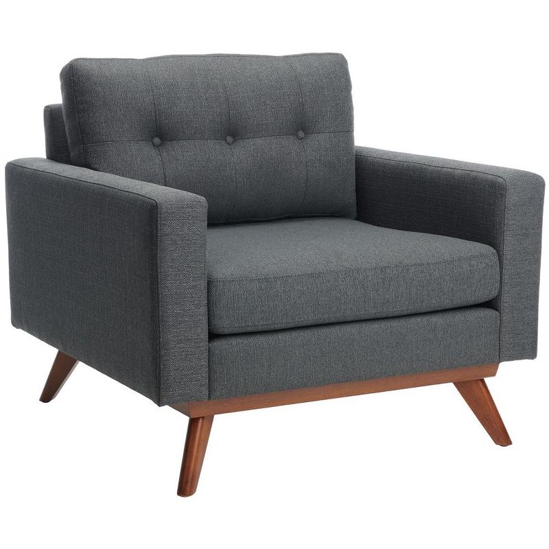Gneiss Modern Linen Arm Chair - Slate/Grey - Safavieh., 3 of 10