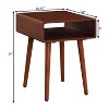 HomeStock Napa End Table with Open Shelf, Mid Century Modern Side Table with Curved Edges, Tapered Legs and Spacious Surface Top - 4 of 4