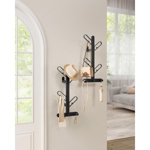 SONGMICS HOME Set of 2 Wall-Mounted Coat Racks, Wall Hooks, Branch-Look Racks with 14 Hooks, Ball Tips, for Clothes, Hats, Bags, Ink Black - 1 of 4