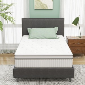 IULULU Mattress, Certified Safe Foam and Spring Hybrid Medium Firm Durable Support Mattress - 1 of 4