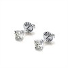 Amore Stud Solitaire Earrings for Women by Ginger Lyne 2Ctw or 4Ctw Topaz Sterling Silver - 2 of 4