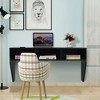 Costway Wall Mounted Floating Computer Table Sturdy Desk Home Office Furni Storag Shelf - 2 of 4