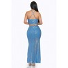 Slickblue Dazzling Sequin Back Baby Blue/Pink Maxi Dress – Cowl Neck, Mermaid Fit, and Glamorous X-Back Design, S-L - 2 of 4