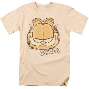 Garfield Water Color Cat Adult T-Shirt Cream Small - 1 of 4