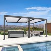 PURPLE LEAF Louvered Pergola Outdoor Aluminum Pergola with White Adjustable Rainproof Roof Grey Frame Hardtop Gazebo for Patio Deck Garden - 3 of 4
