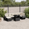 vidaXL 8 Piece Patio Sofa Set with Cushions Black and Cream - without storage - 2 of 4