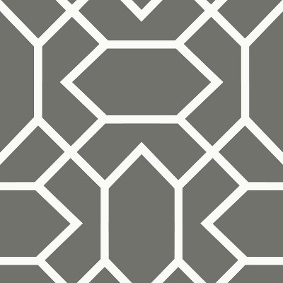 RoomMates Modern Geometric Peel and Stick Wallpaper Dark Gray