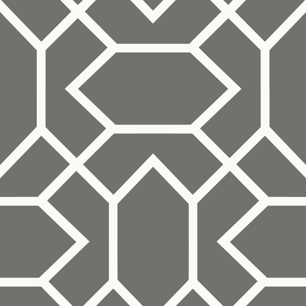 Photos - Wallpaper Roommates Modern Geometric Peel and Stick  Dark Gray 