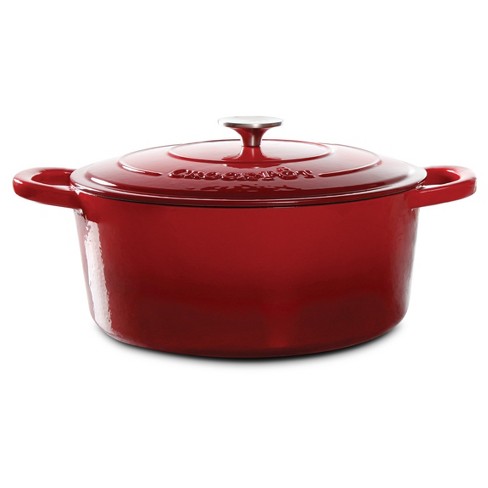 Crock Pot Zesty Flavors 7 Quart Round Cast Iron Dutch Oven in