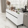 Famapy White Modern 4 Doors Sideboard Buffet With 4 Storage Drawers - 3 of 4
