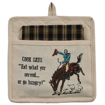 Park Designs Eat What Yer Served Pocket Potholder Set of 4