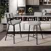 2PCS Bar Stool Chairs, Modern Upholstered Counter Height Barstools with Round Seat, Armless Bar Chair with Back, Footrest and Metal Legs - 4 of 4
