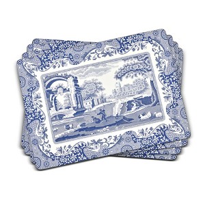 Pimpernel Blue Italian Placemats - Set of 4 (15.7” x 11.7”) Cork Backing, Elegant Italian-Inspired Design, Durable & Easy to Clean - 1 of 4