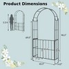 Costway Garden Arch Arbor Trellis with Gate 7.5 ft Patio Archway Pergola for Wedding - 3 of 4