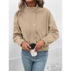 Clearlove Women Casual Corduroy Jacket Collar Zip Up Cropped Coat - 4 of 4