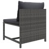 VidaXL Sectional Middle Sofa with Cushions Gray Poly Rattan - 4 of 4