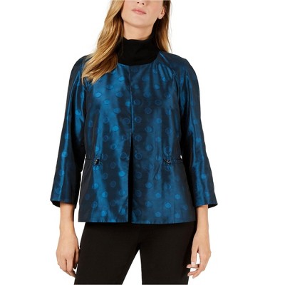 Anne Klein Womens Ikat Cropped Jacket