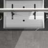 47 x 19 in. Solid Surface Wall Mount or Countertop Bathroom Vessel Sink with Double Faucet Holes in Matte White - 4 of 4