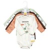 Hudson Baby Cotton Long-Sleeve Bodysuits, Dinosaur Adventures 5-Pack - 2 of 4