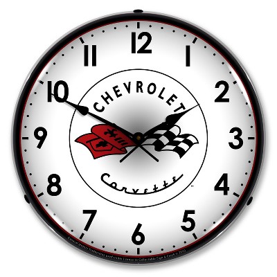 Collectable Sign & Clock | C1 Corvette LED Wall Clock Retro/Vintage, Lighted