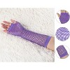 Unique Bargains Women's Elbow Length Elastic Fishnet Fingerless Arm Warmers Gloves 1 Pair - image 2 of 4