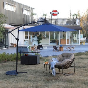 PAGED 10FT Offset Patio Umbrella Modern Market Umbrella with Tilt, Crank and 8 Steel Ribs for Garden, Base Not Included - 1 of 4