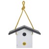 Birds Choice 7" Modern Farmhouse Wren House Black & White - 2 of 4