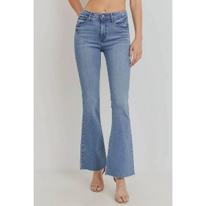 Women's High Rise Scissor Cut Flare Jeans - JUST BLACK DENIM - 1 of 4