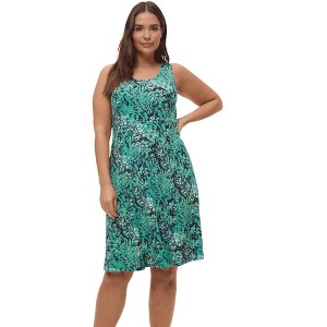 ellos Plus Size Sleeveless Knit Fit And Flare Knit Dress - 1 of 4
