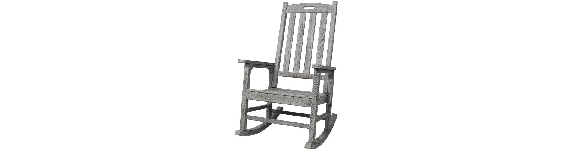 Lyngins Oversized Outdoor Fir Wood Rocking Chair– 21"Wide Contoured Seat, Indoor/Outdoor Accent Chair/Patio Chair with Wide Seat & Tall Backrest, Gray