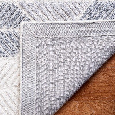 Gray Handmade Tufted Square Wool and Viscose Area Rug, 6' x 6'
