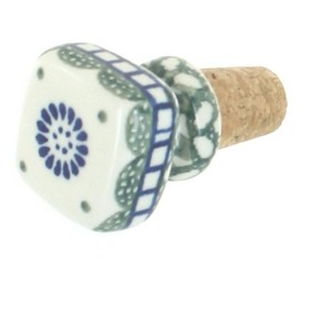 Blue Rose Polish Pottery 832 Ceramika Artystyczna Square Wine Cork - 1 of 1