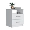 FONTOI 20"H Nightstand with Two Drawers&One Shelf, End Table with Layered Storage Space&Open Shelf for Bedroom, White, 16.02"*19.9"*12.9" - 2 of 4