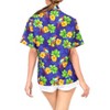 LA LEELA Women's Button Down Short Sleeve Funny Short Sleeve Shirt Summer Hawaiian Club party Casual Tops - 3 of 4