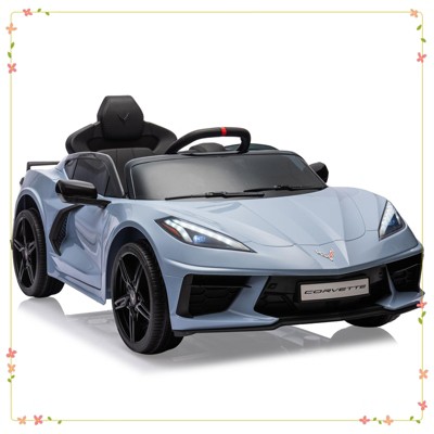 Ride on Sports Car 12V Battery Powered Car for Kids Licensed Corvette Toddles Electric Car Toy with Remote Control