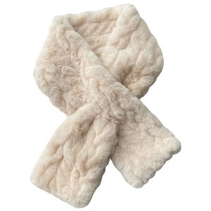 Anna-Kaci Soft Plush Faux Fur Scarf with Cozy Slip Through Design 31.5×5 Inches - 1 of 2