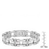 Steeltime Men's stainless steel link bracelet with cz. Color Option: Silver, Gold - 3 of 4