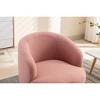 PAGED Swivel Accent Chair Teddy Fabric Armchair with Upholstered, Barrel Chair with Round Swivel Base for Living Room - 3 of 4