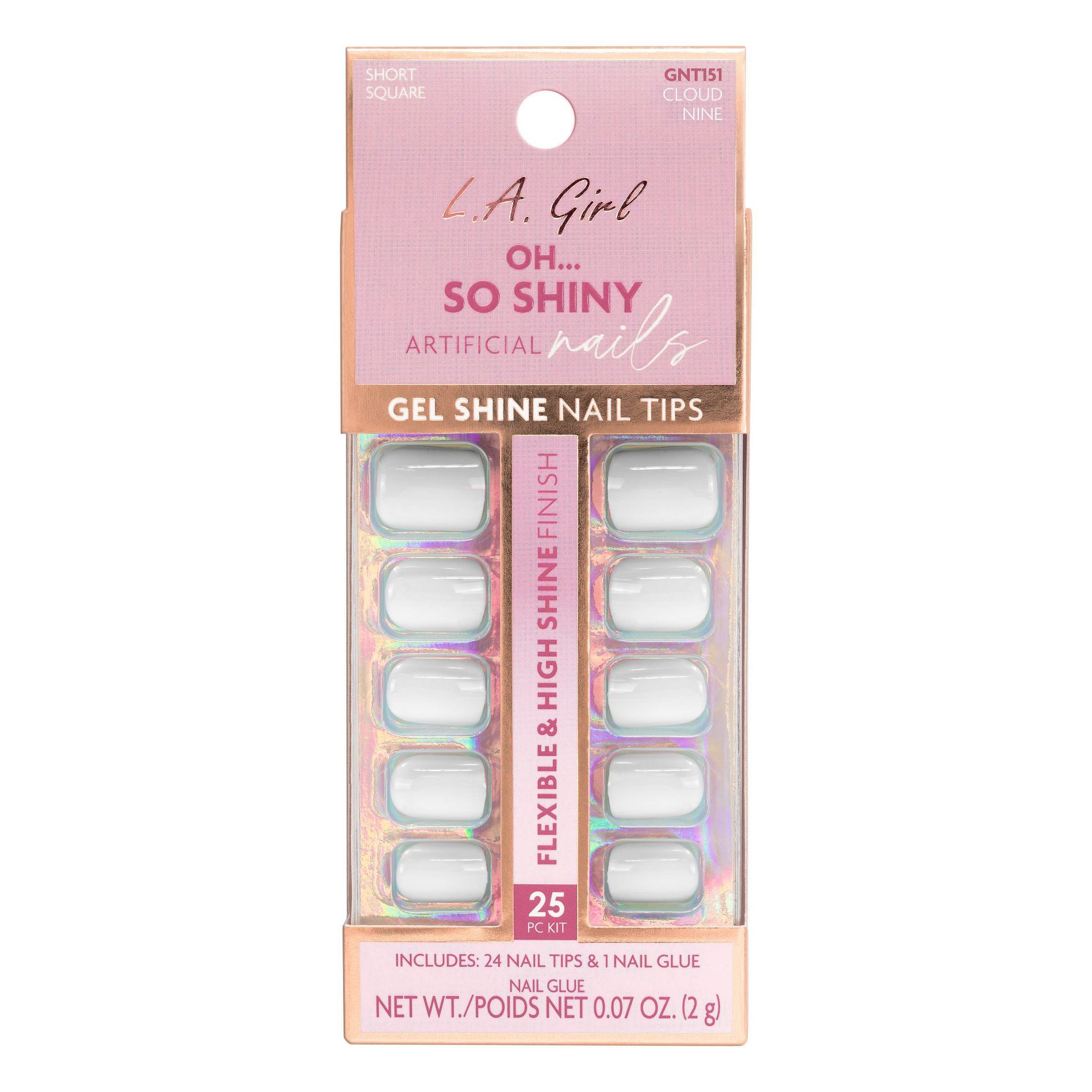 L.A. Girl Artificial Nail Tips- Oh So Shiny - 25ct