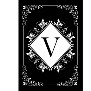Briarwood Lane Everyday Double Sided Garden Flag 12x18 For Outdoor Black and White Monogram V Garden Flag Flags For Outside - 1 of 4