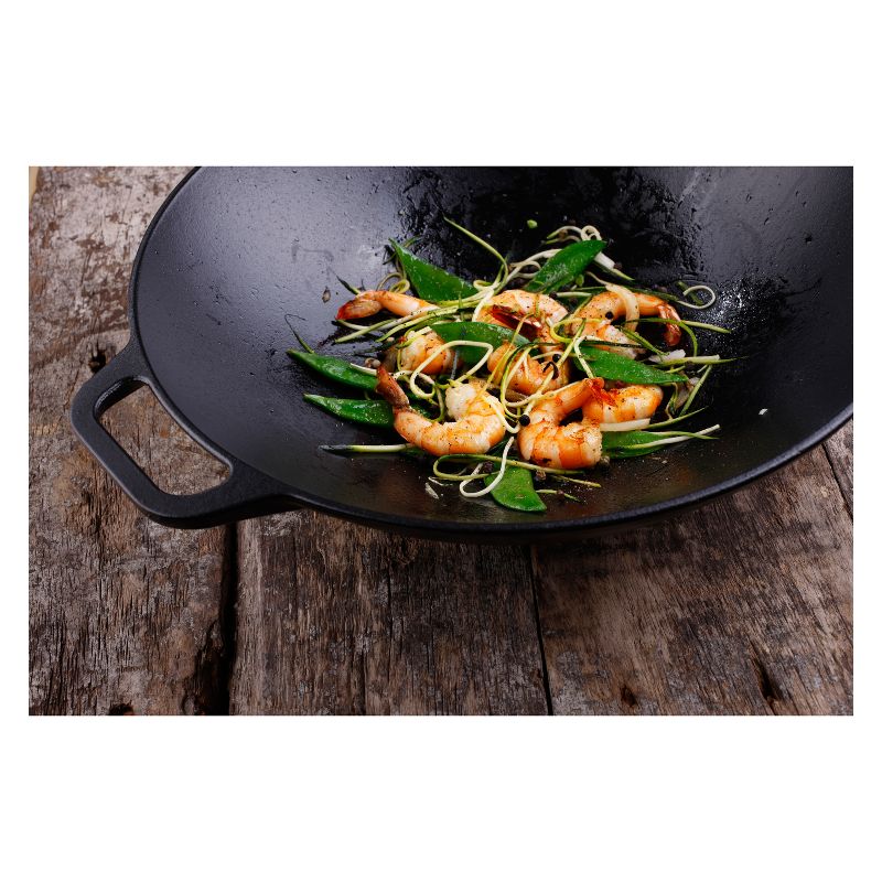 Victoria Cast Iron Wok with Stability Base 14" Black, 6 of 8