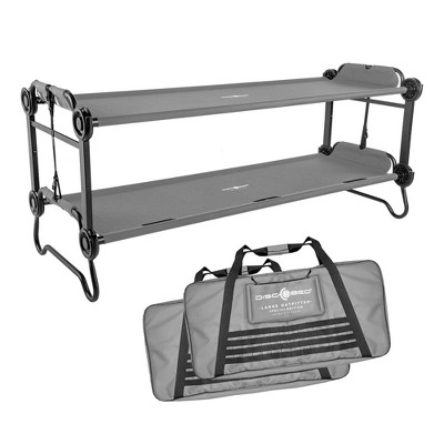 Disc-O-Bed Youth Double Cot Kid-O-Bunk, Modular for Bunk Beds, Dual Cots, or Bench with 2 Carry Bags