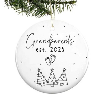 Lomsoe Grandparents' First Time Gifts Grandma Grandpa Ornament Ceramic Christmas Ornament Christmas Decor Christmas Gift - 1 of 1