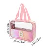 Unique Bargains Women's Clear Letter B Makeup Bag Pink 1 Pc - 3 of 3