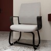Vynxaria Series Black Gray Mesh Fabric Office Chair Set of 1 with Breathable Backrest Bow Frame Soft Cushion Home Office Ready - 2 of 4