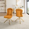 KWPZQEB Dining Chairs Set of 2, 360° Swivel Chair with Gold Metal Legs, Velvet Upholstered Chairs for Living Room Bedroom - 2 of 4