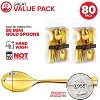 Stock Your Home 4-Inch Mini Disposable Plastic Spoons, Gold (80 Pack) - 2 of 4