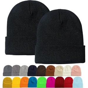 MSDC 2 Pack Beanie for Men Women Slouchy Beanie Hats Winter Knit Caps Soft Ski Hat Unisex - 1 of 4