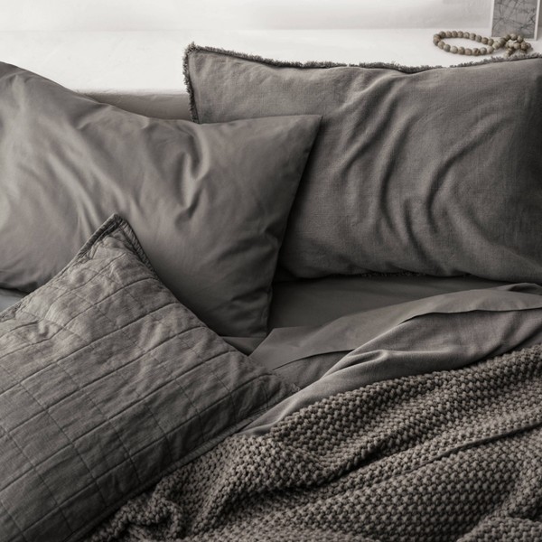 Funda de Almohada Decorativa de Mezcla de Lino Pesado para Edredón - Casaluna™ 6